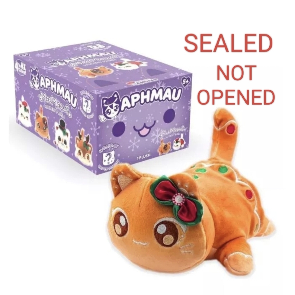 SEALED Aphmau MeeMeows GINGERBREAD 6" CHRISTMAS Plush Cat Kitten Toy Holiday NEW